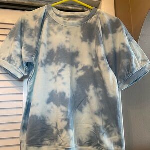 Blue Tie-Dye Short Sleeve Sweatshirt